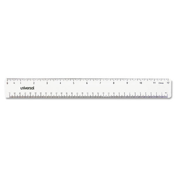 Universal UNV59022 304.8mm Plastic Transparent 1pc(s) ruler