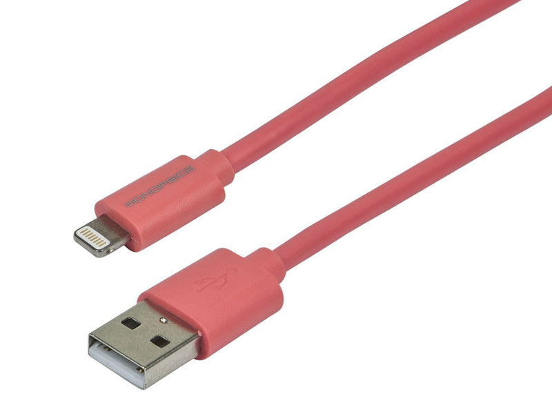 Monoprice 111037 1.8м USB A Lightning Розовый кабель USB