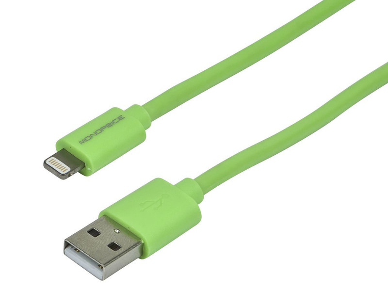Monoprice 111039 1.8м USB A Lightning Зеленый кабель USB