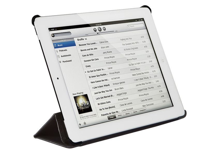 Monoprice Synthetic Leather Stand/Cover with Magnetic Latch for iPad Air - Black (111034) 9.7