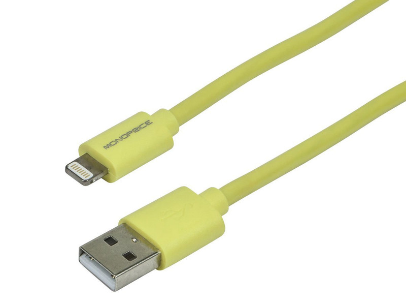Monoprice 111038 1.8м USB A Lightning Желтый кабель USB