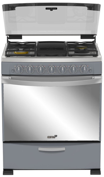 Acros AF7900J Отдельностоящий Gas hob Платиновый кухонная плита