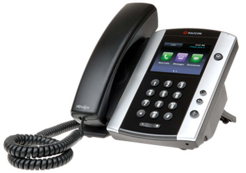 Polycom VVX 500 Wired handset 12lines LCD Black,Silver