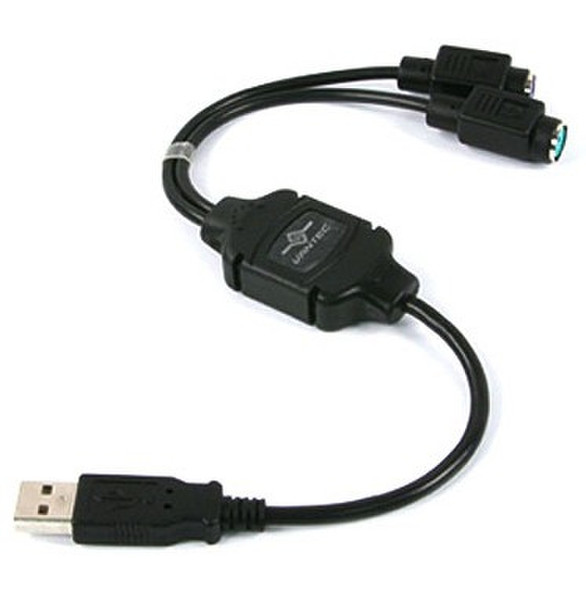 Vantec CB-USB2PS2 USB 2 x PS/2 Black cable interface/gender adapter