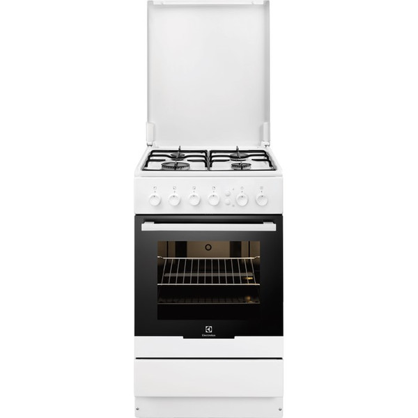 Electrolux EKG51153OW Freistehend Gas hob A Schwarz, Weiß