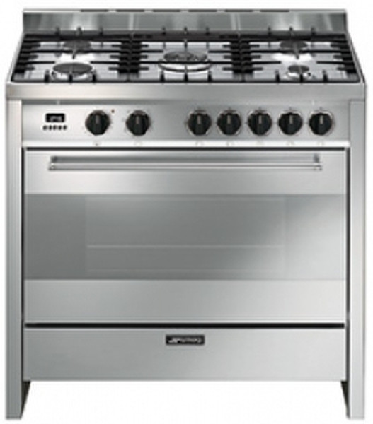 Smeg B91GMXNL Freestanding Gas hob B Stainless steel cooker