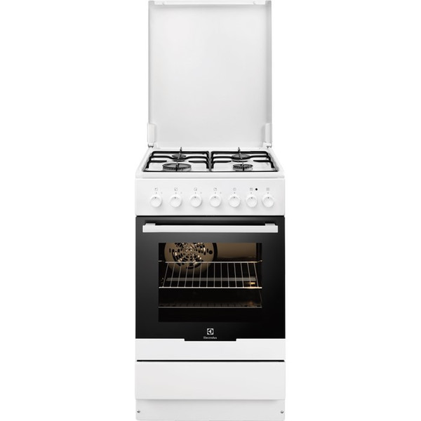 Electrolux EKK52550OW Freistehend Gas hob A Schwarz, Weiß