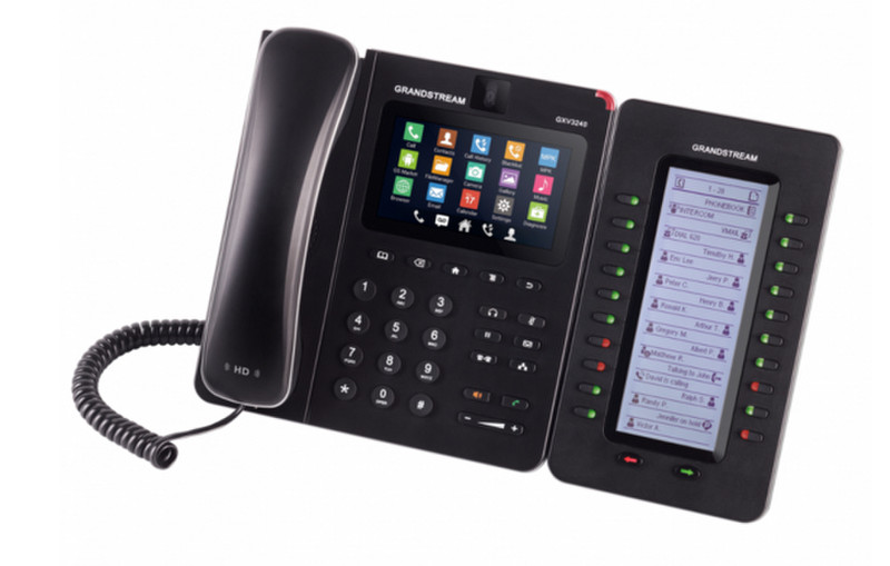 Grandstream Networks GXV3240 Wired handset 6lines LCD Wi-Fi Black IP phone