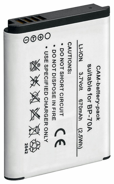1aTTack Li-ion 670mAh Lithium-Ion 670mAh 3.7V rechargeable battery