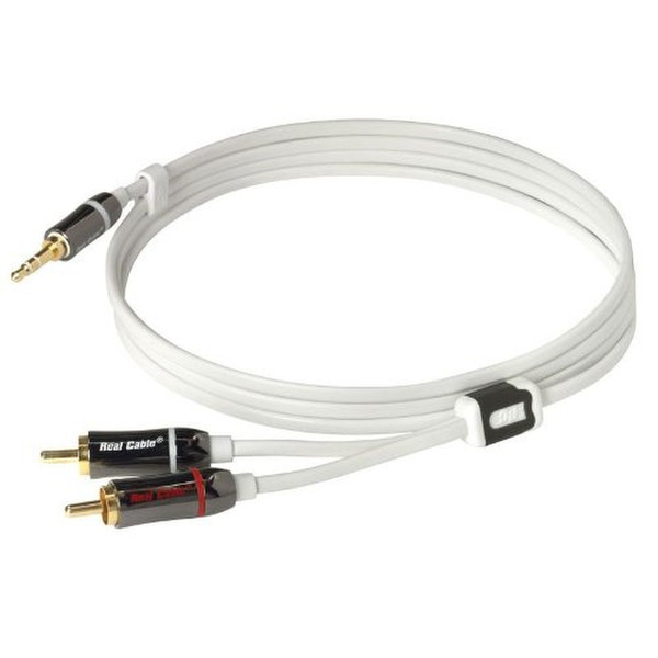 Real Cable 2x RCA - 3.5mm, 3m 3m 3.5mm 2 x RCA Weiß