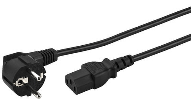 Monacor AAC-182/SW 1.8m CEE7/4 Schuko C13 coupler Black power cable