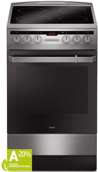 Amica 58IE3.318HTADQ(XV) Freestanding Induction hob A-20% Stainless steel cooker