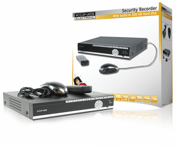 König SEC-DVR504 Schwarz Digitaler Videorekorder (DVR)