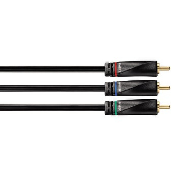 Hama YUV 3 RCA 1m 1м RCA RCA Черный компонентный (YPbPr) видео кабель