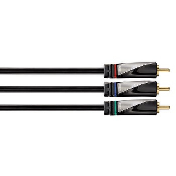 Hama YUV 3 RCA 2m 2м RCA RCA Черный компонентный (YPbPr) видео кабель