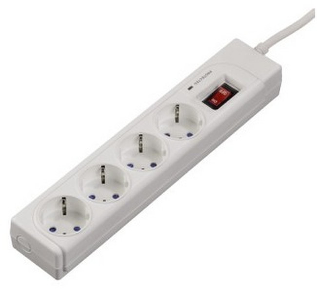 Hama Protection 4AC outlet(s) 230V 1.5m White surge protector