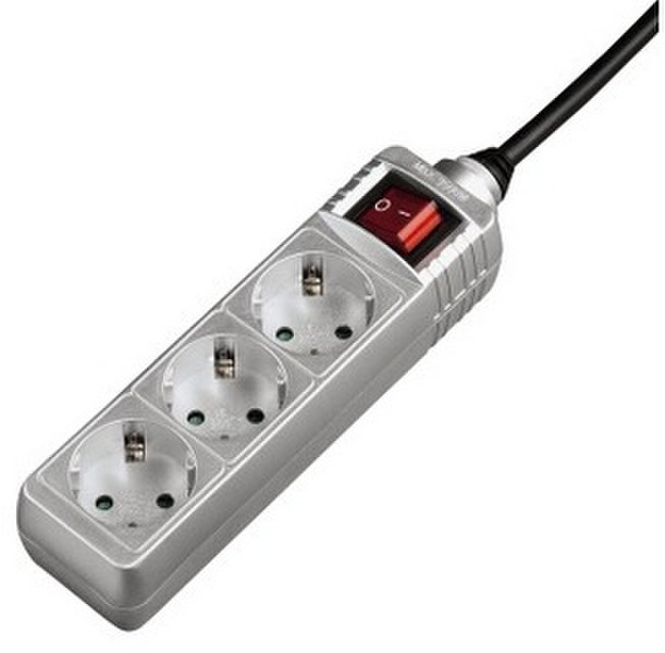 Hama 00121942 3AC outlet(s) 230V 1.4m Silber Spannungsschutz