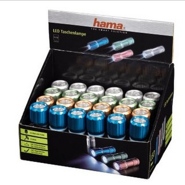 Hama 123118 Hand-Blinklicht LED Koralle, Grün, Silber, Türkis Taschenlampe