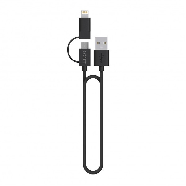 Cygnett CY1624PCCSL 1м USB A Micro-USB B/Lightning Черный кабель USB
