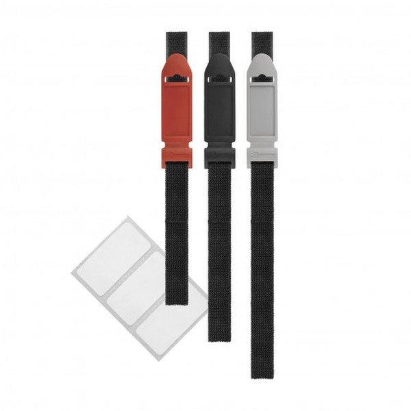 M-Cab Flex Черный, Серый, Красный 3шт стяжка для кабелей