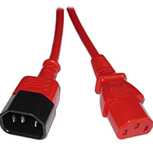 Videk IEC M (C14) / IEC F (C13), 0.5m 0.5m C14 coupler C13 coupler Red