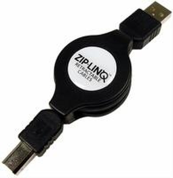 Cables Unlimited Retractable USB 2.0 Cable 1.2м Черный кабель USB