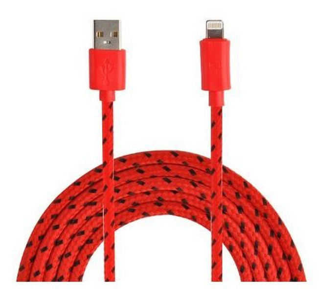 Veo VEO2MBR-RE-FR 2m USB A Lightning Red USB cable