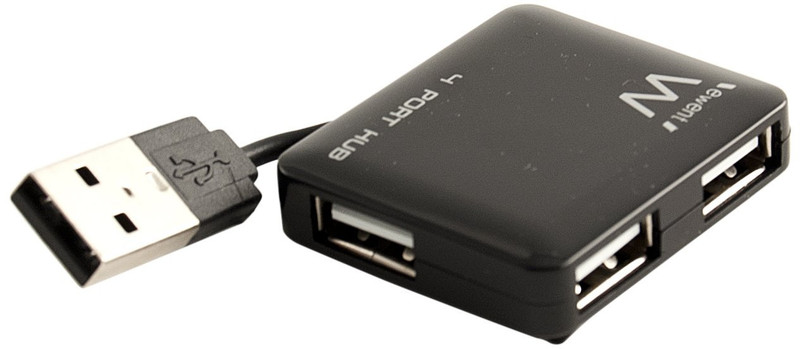 Ewent EW1124 USB 2.0 480Мбит/с Черный хаб-разветвитель