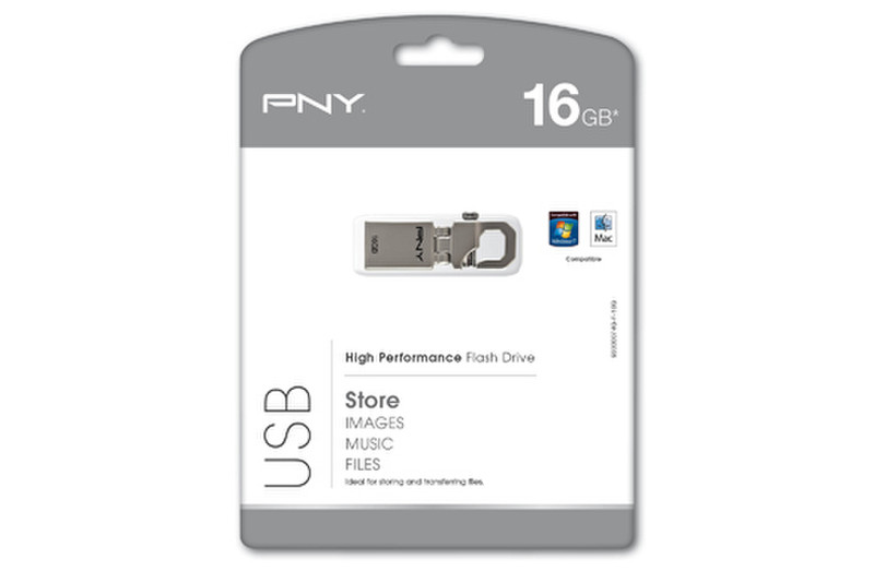 PNY Micro Hook Attaché 16GB 16ГБ USB 2.0 Бронзовый USB флеш накопитель