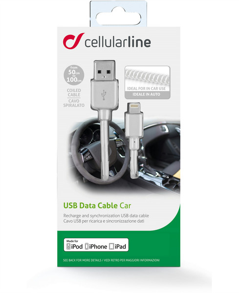 Cellularline Lightning - USB 1м Lightning USB A Белый кабель USB