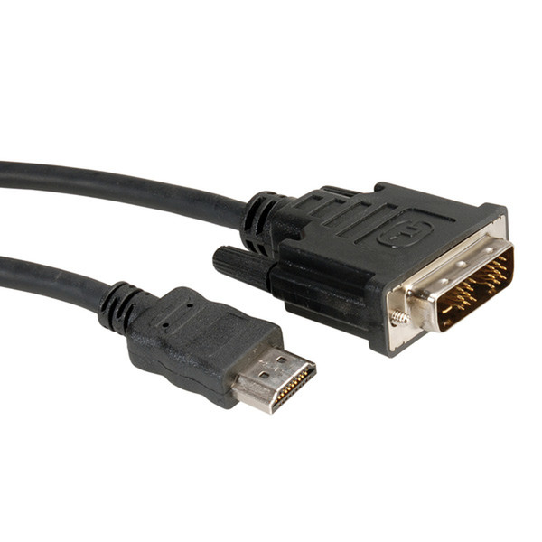 ROLINE DVI Cable, DVI (18+1) M - HDMI M 1 m