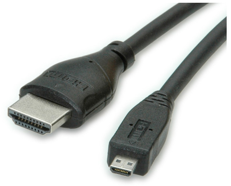 ROLINE HDMI High Speed Kabel mit Ethernet, HDMI ST - Micro HDMI ST 0,8m