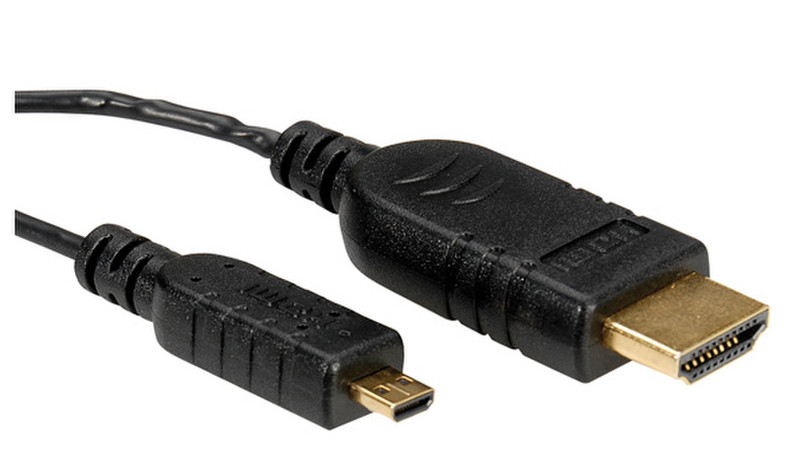 ROLINE HDMI High Speed Slim Kabel mit Ethernet, Stecker HDMI - Micro HDMI 1,2m