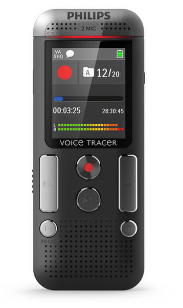 Philips Voice Tracer 2500 Flash card Black dictaphone