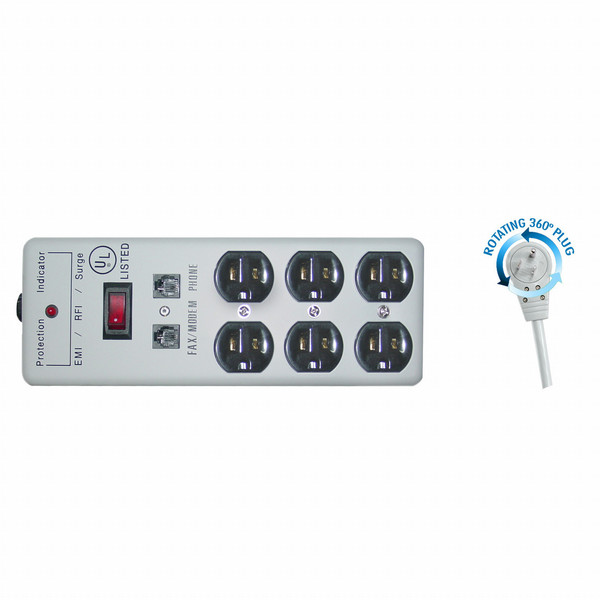 CableWholesale 51W1-89225 6AC outlet(s) 120V 7.6m Grey surge protector