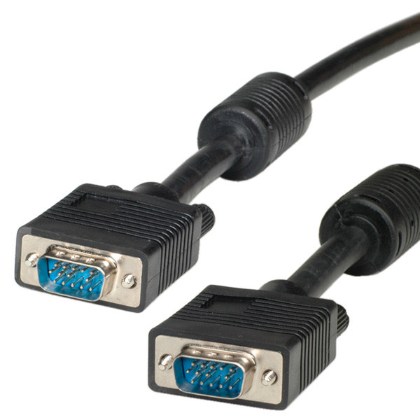 ROLINE HQ VGA Cable with Ferrite, HD15 M - HD15 M 2 m