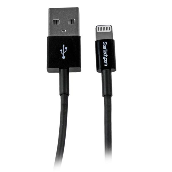 StarTech.com 1m (3ft) Black Apple 8-pin Slim Lightning Connector to USB Cable for iPhone / iPod / iPad