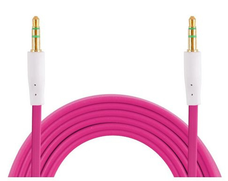 Veo VEOFLATAUX-HP-FR 3.5mm 3.5mm Pink Audio-Kabel