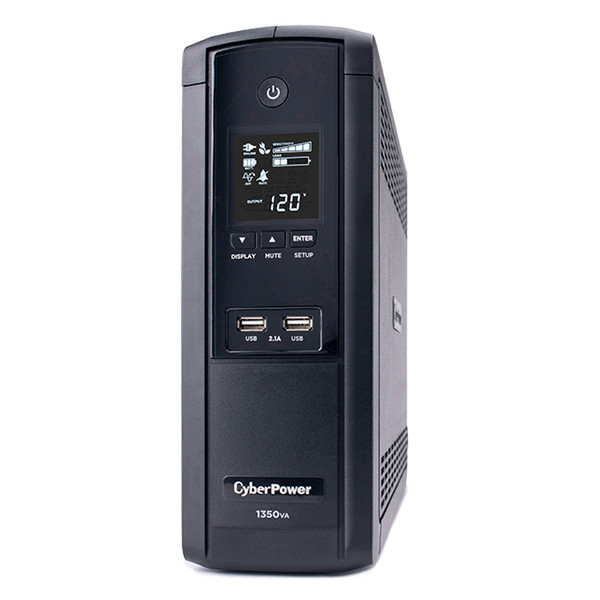 CyberPower BRG1350AVRLCD Zeile-interaktiv 1350VA 12AC outlet(s) Mini tower Schwarz Unterbrechungsfreie Stromversorgung (UPS)