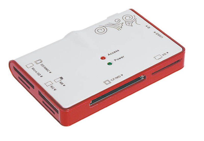 Konoos UK-12 USB 2.0 Красный, Белый устройство для чтения карт флэш-памяти