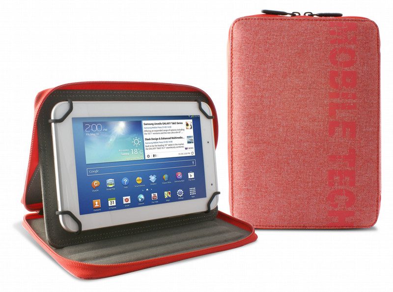 Ksix BXFUT07CR 7Zoll Beuteltasche Rot Tablet-Schutzhülle