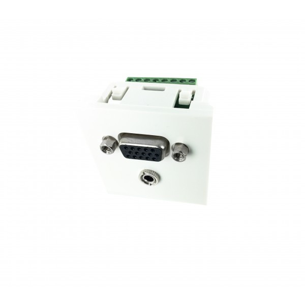 Neklan 2051557 VGA + 3.5 mm Weiß Steckdose
