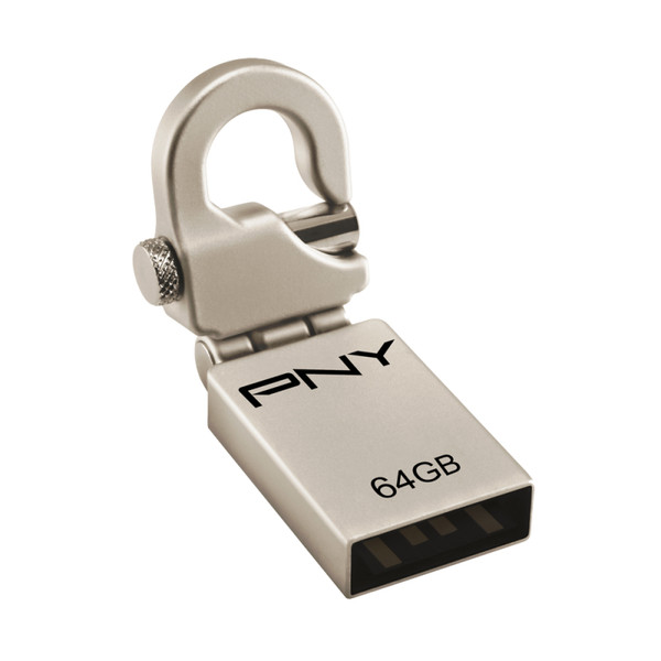 PNY Micro Hook Attaché 64GB 64ГБ USB 2.0 Золотой USB флеш накопитель