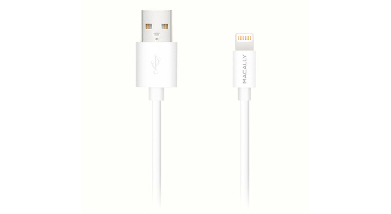 Macally MISYNCABLEL3W 0.9м USB A Lightning Белый кабель USB