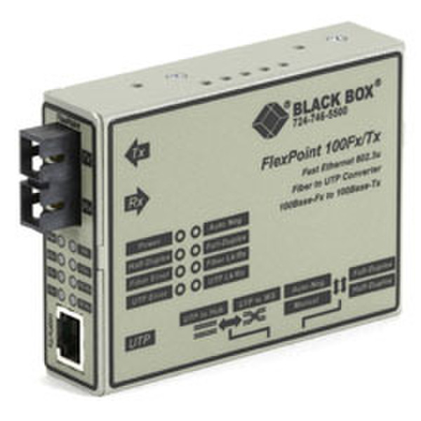 Black Box LMC213A-MMSC-R2 100Mbit/s 1300nm Multi-mode Black,White network media converter