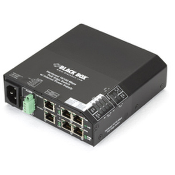 Black Box LPH240A-H ungemanaged L2 Fast Ethernet (10/100) Energie Über Ethernet (PoE) Unterstützung Schwarz Netzwerk-Switch