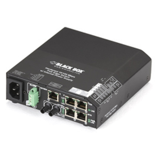 Black Box LPH240A-H-ST ungemanaged L2 Fast Ethernet (10/100) Energie Über Ethernet (PoE) Unterstützung Schwarz Netzwerk-Switch