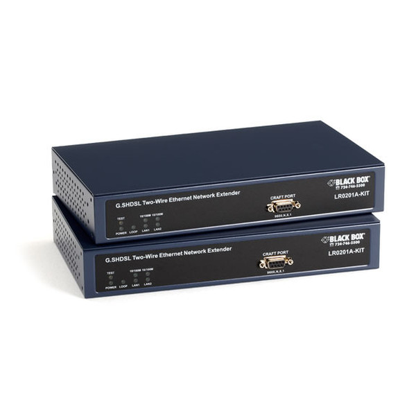 Black Box LR0201A-KIT Network transmitter & receiver Blau Netzwerk-Erweiterungsmodul