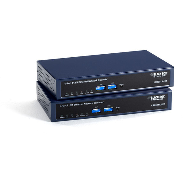 Black Box LR0301A-KIT Network transmitter & receiver Blau Netzwerk-Erweiterungsmodul