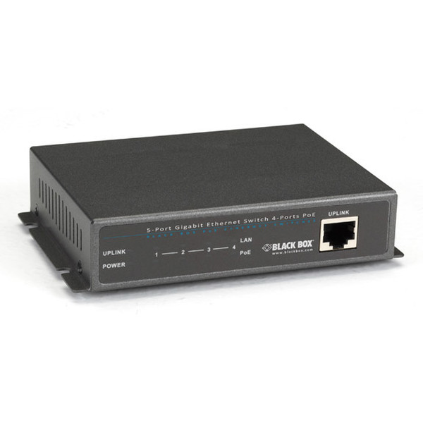 Black Box LPB1205A Неуправляемый Gigabit Ethernet (10/100/1000) Power over Ethernet (PoE) Черный сетевой коммутатор